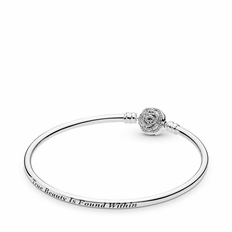 Pandora Disneyr Beauty & The Beast Bangle Bracelet - Sterling Silver/Cubic Zirconia - Canada | ZY905